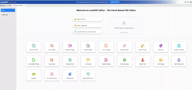 Key features of CutePDF editor