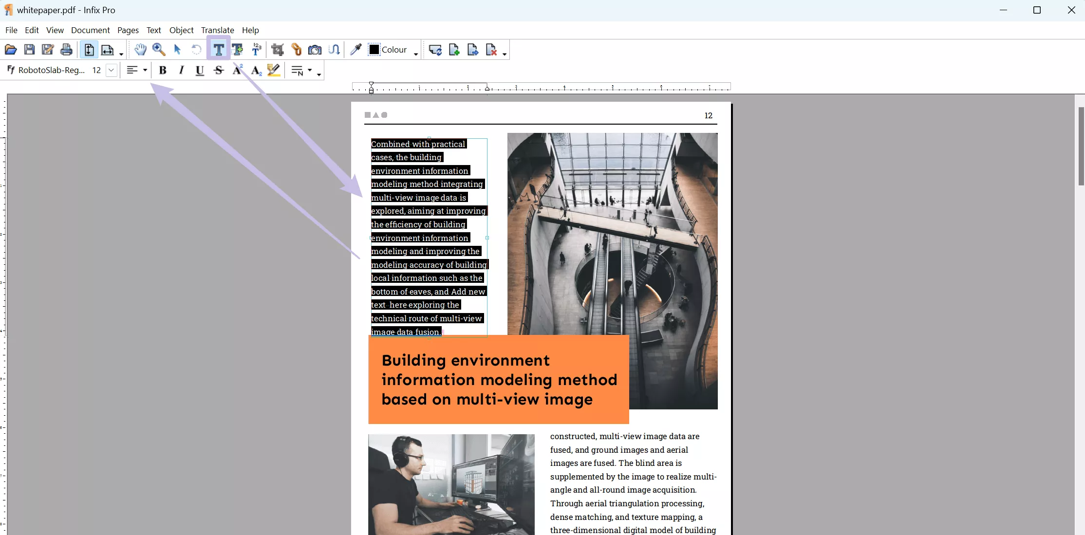 editar texto no infix pdf editor