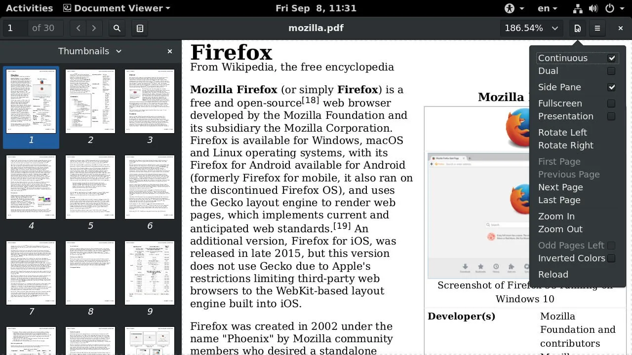 Evince PDF Reader Linux