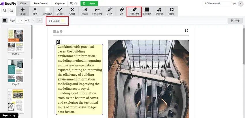 Surligner le PDF en ligne avec DocFly