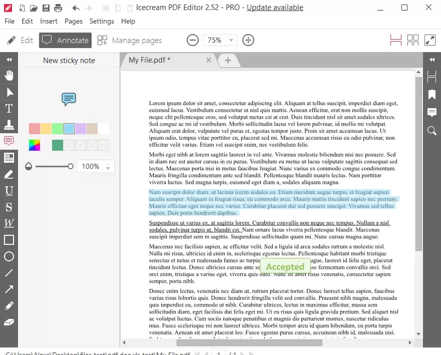 annotate PDF using Icecream PDF editor