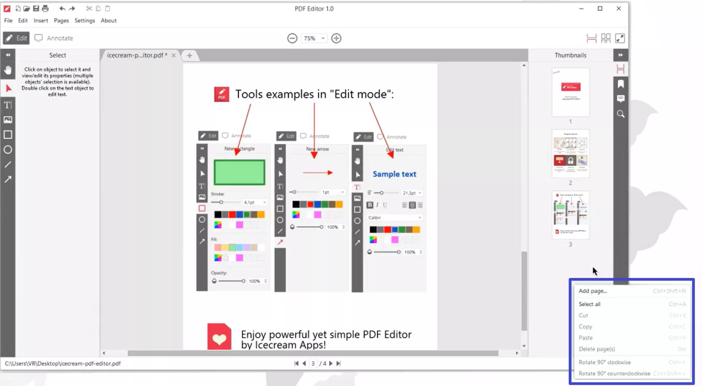 organize PDF using Icecream PDF editor