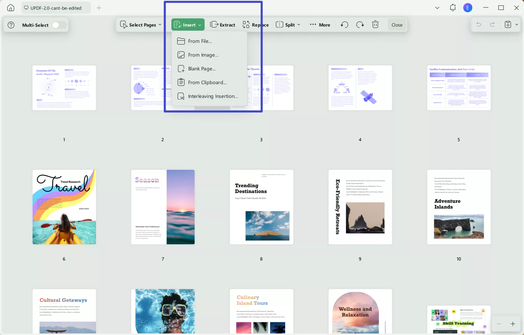 insert pdf with updf windows