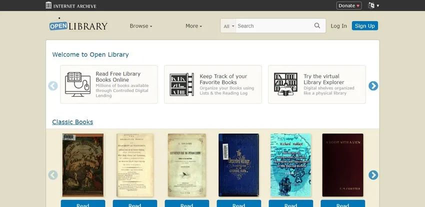 scaricare libri gratis con Open Library
