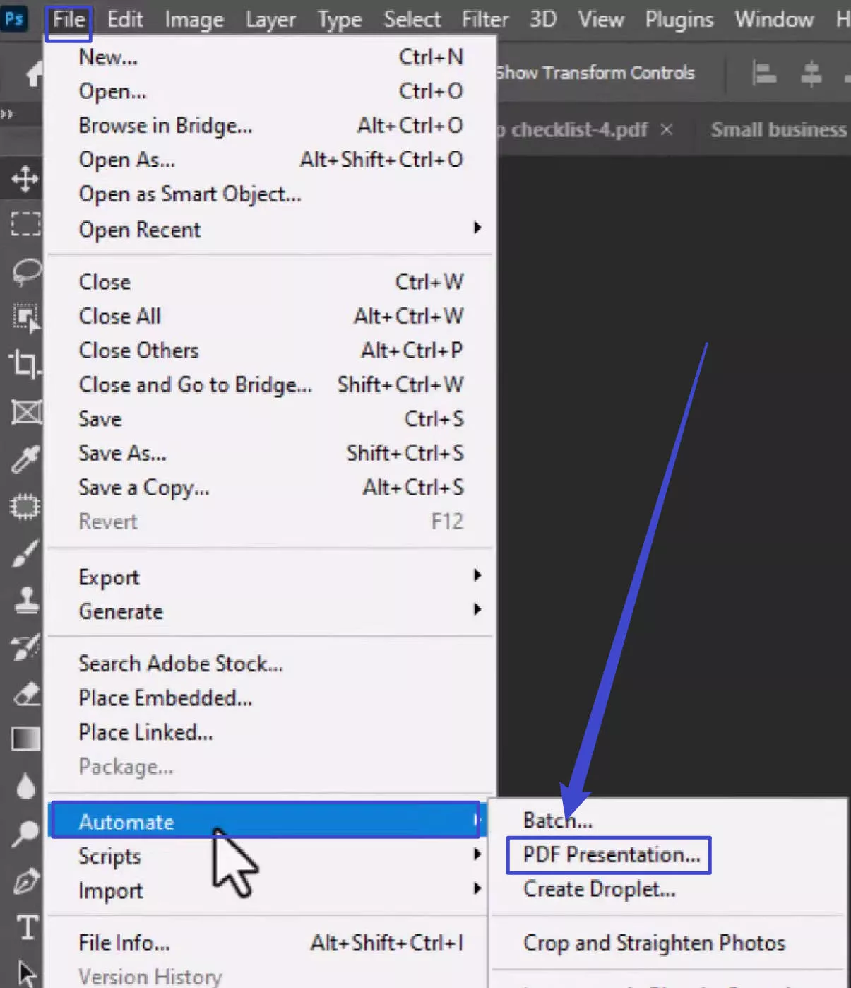 save the edited pdf with photoshop