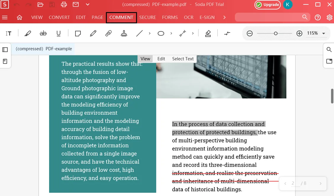 Interface de Soda PDF