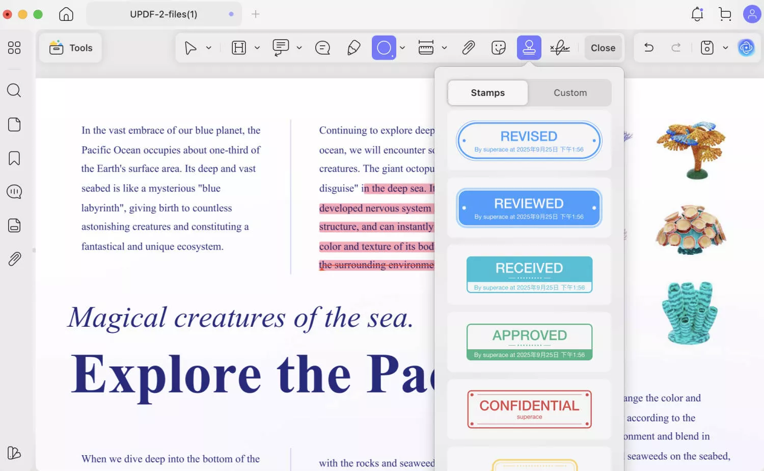 how to markup a pdf on mac with stamps