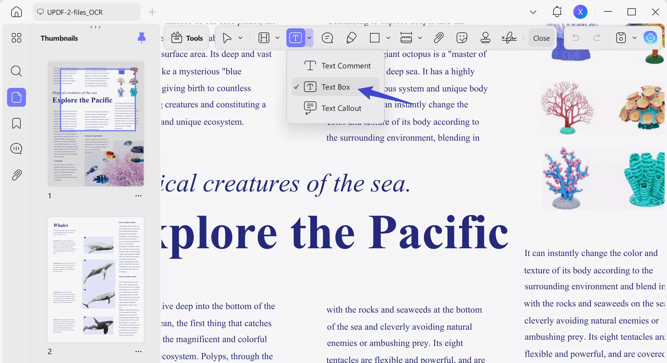 Add text box with UPDF