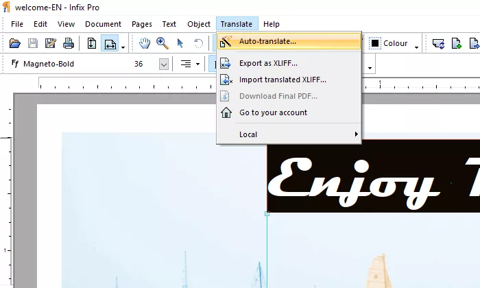 traduzir pdfs no infix pdf editor