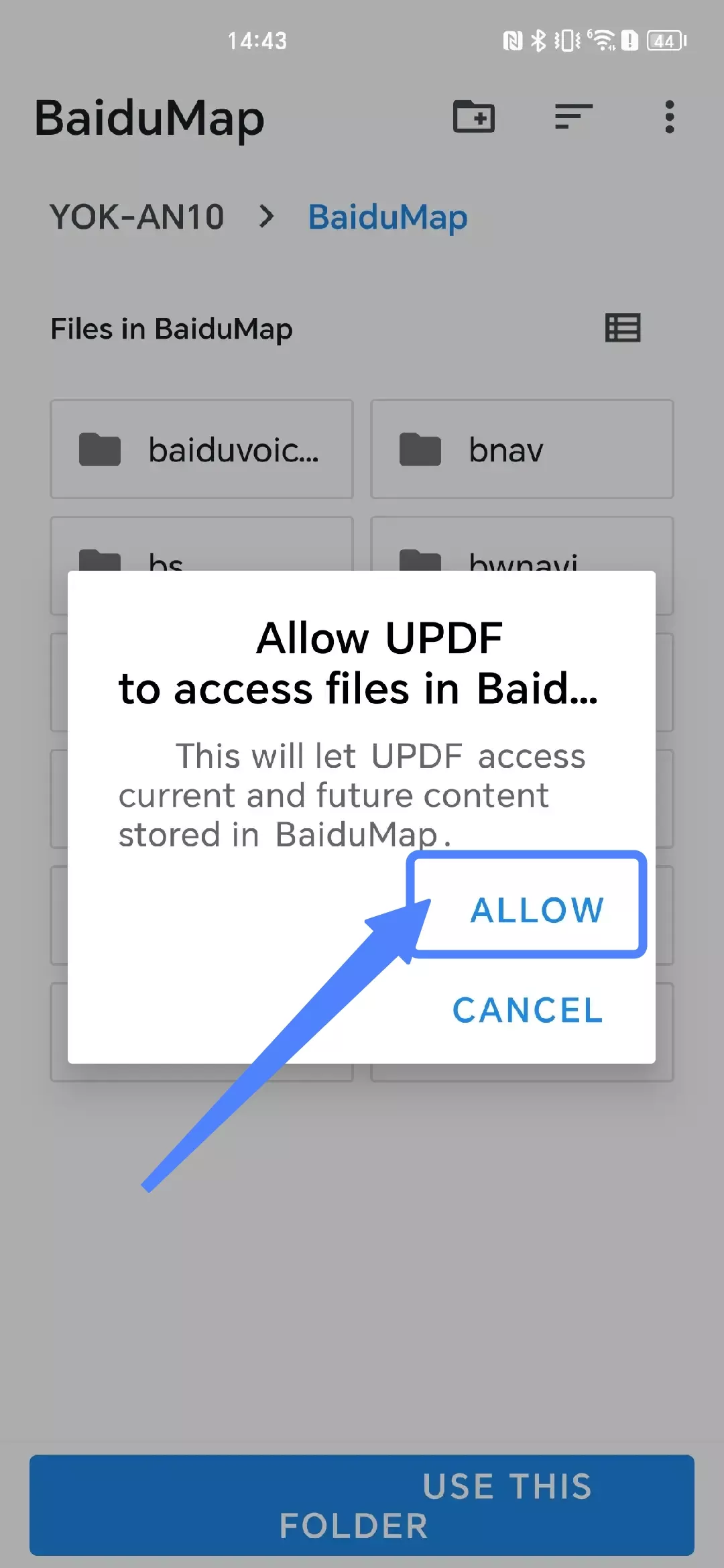autoriser updf à accéder aux fichiers