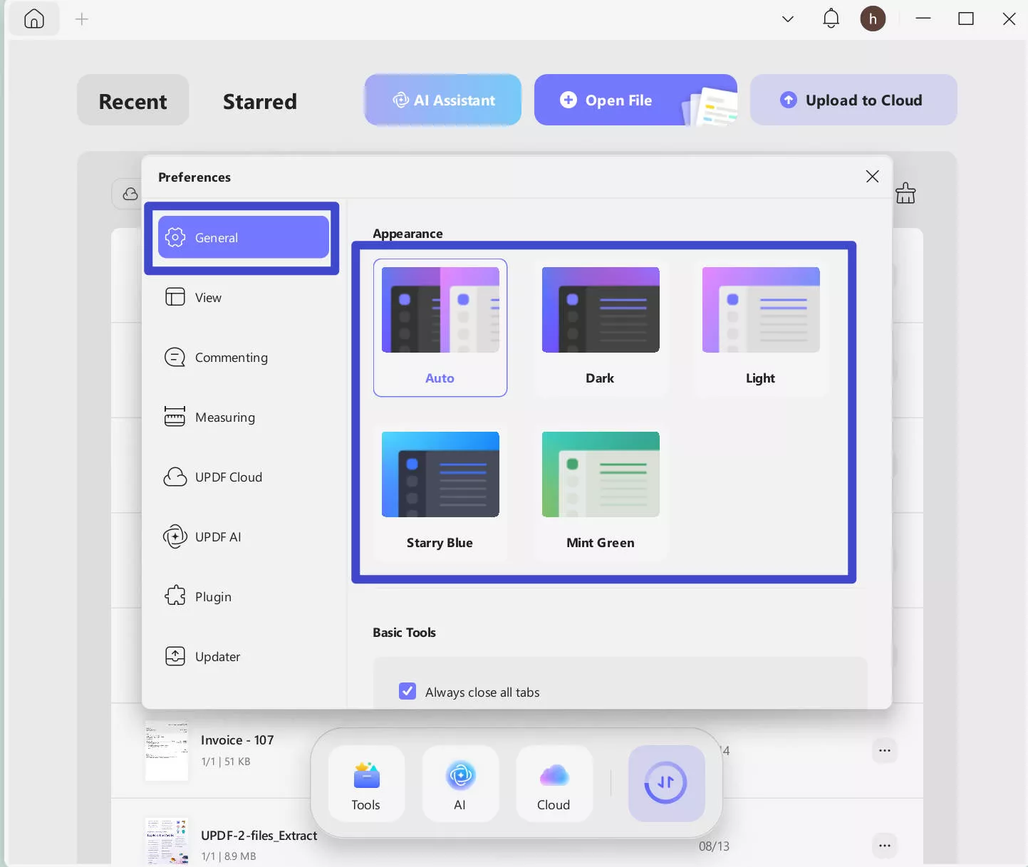 appearance updf windows