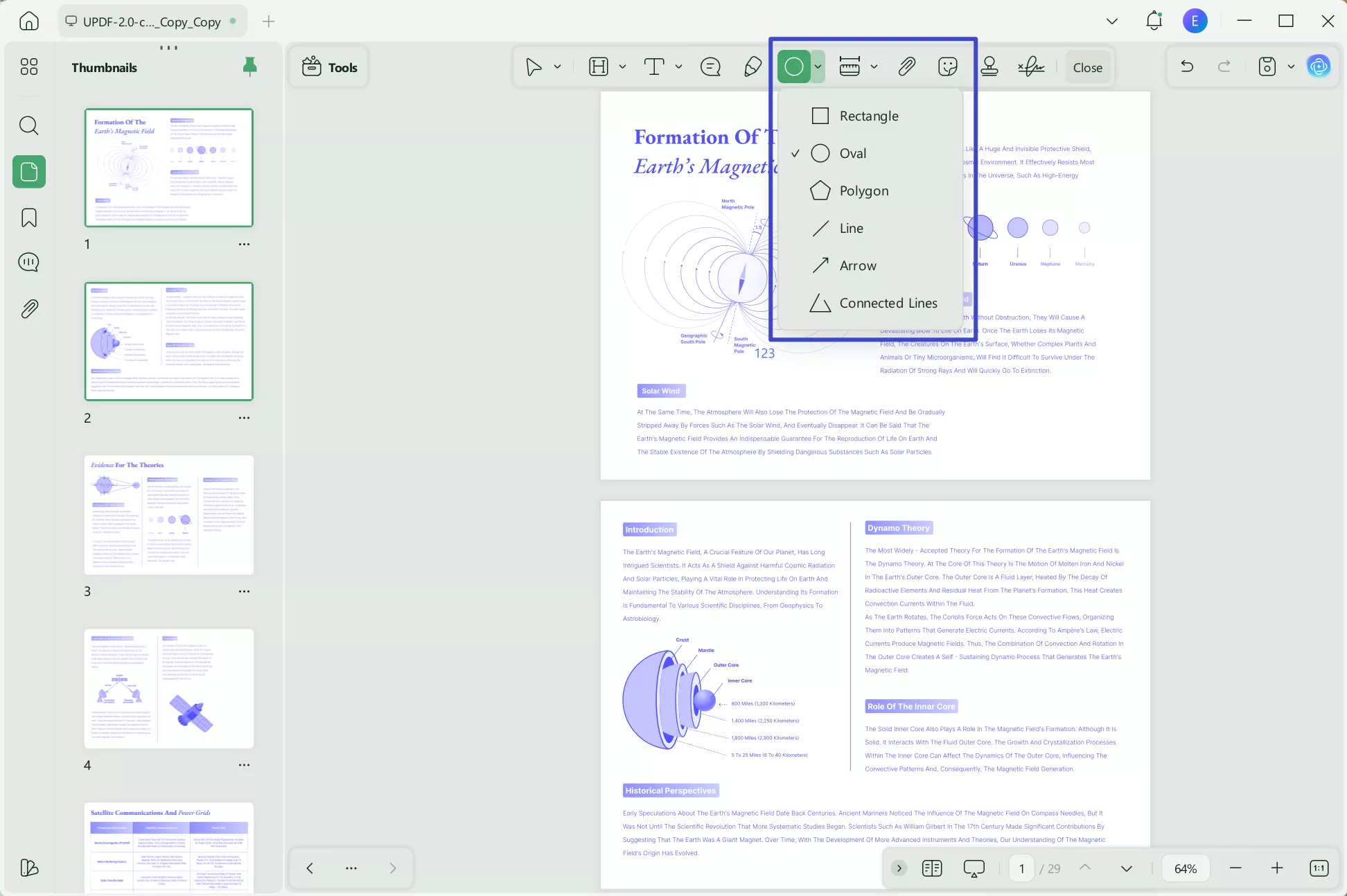 how to add shapes in pdf with updf