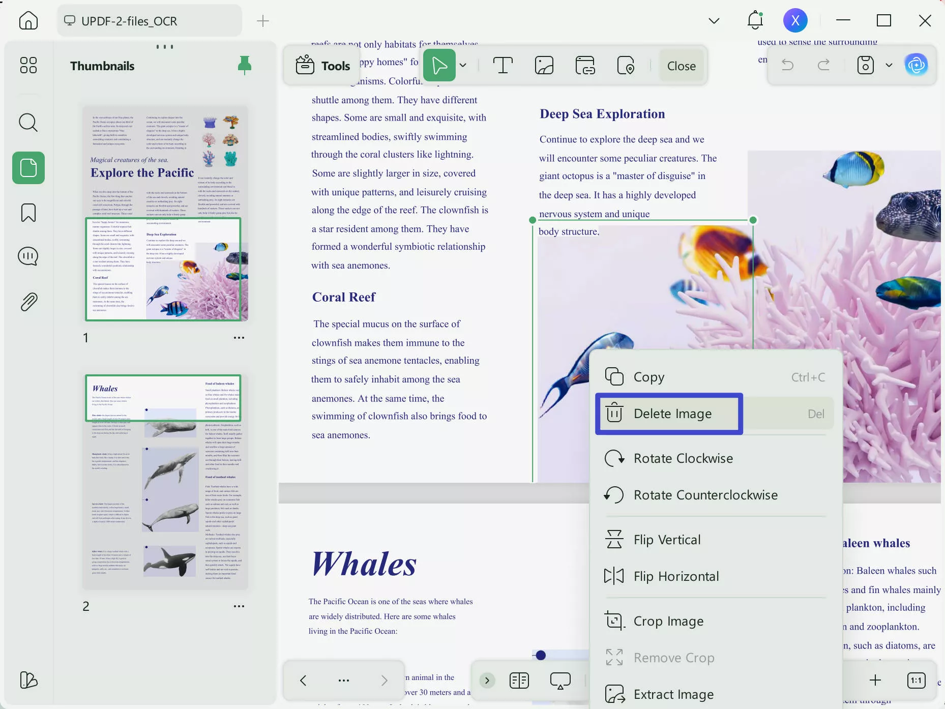 cut images from PDF by deleting them
