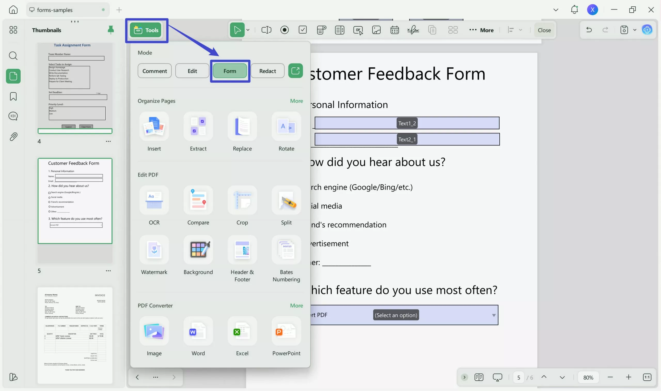 change pdf form text color