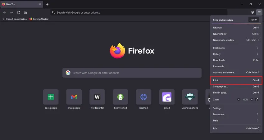 descargar página web como pdf firefox