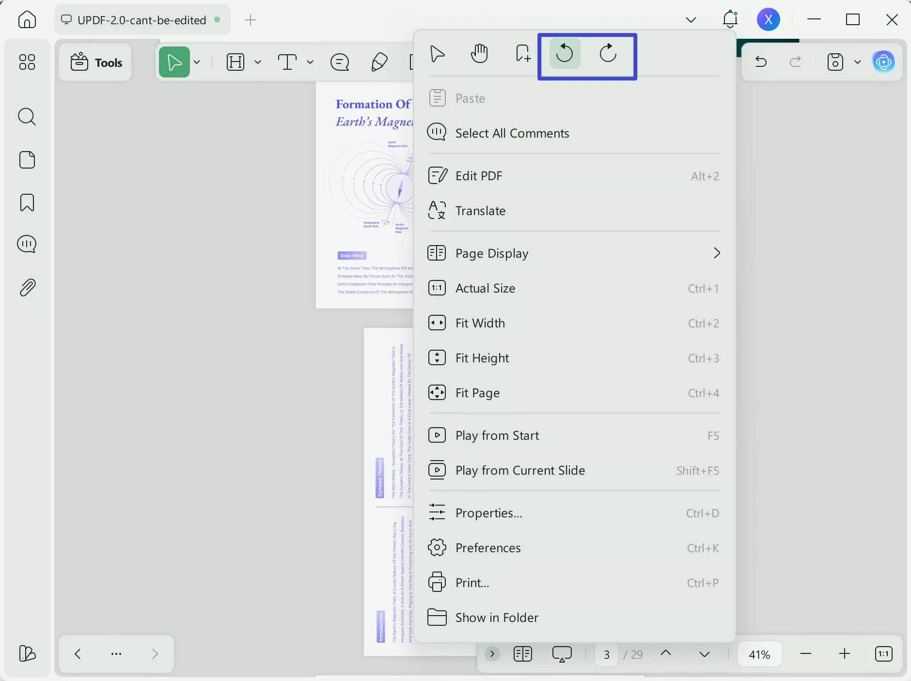 pdf orientation change by right click
