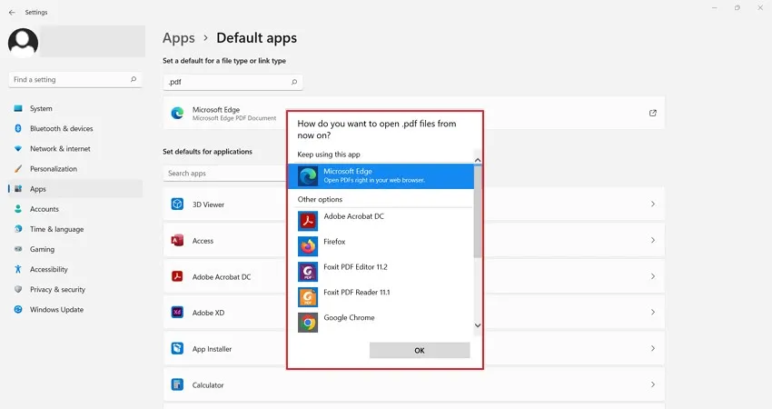 Windows 10 のデフォルトのPDFリーダーを設定する
