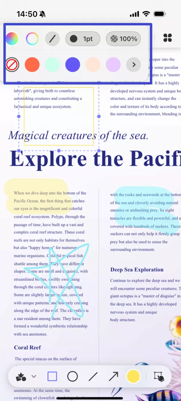 add shapes to pdf on android