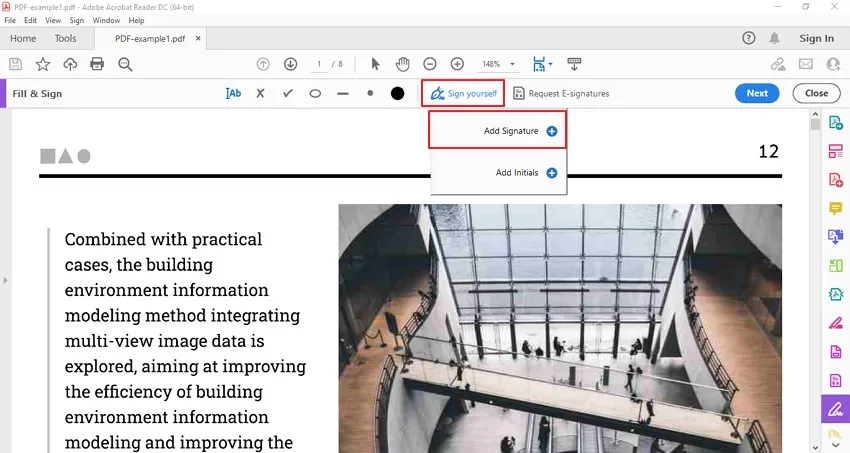 ajouter une siganture dans un PDF avec  adobe 