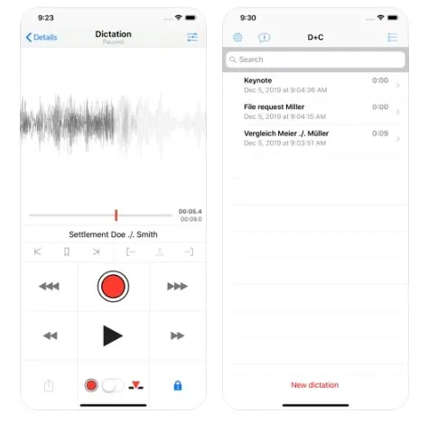 dictate and connect recording app