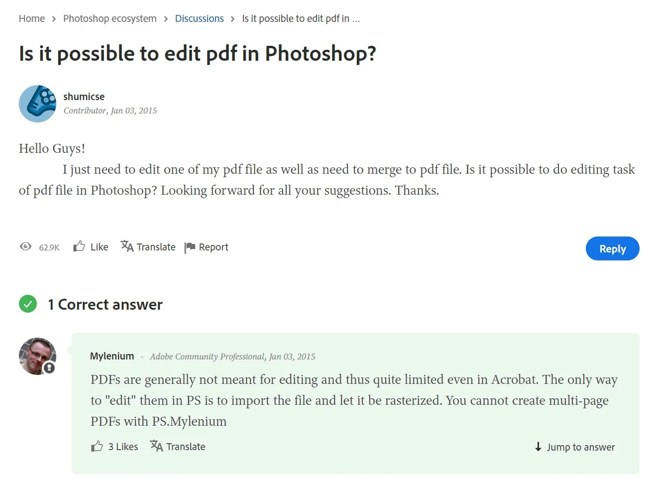 PhotoshopでPDFを編集する 回答