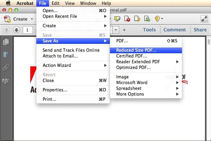 reduce pdf file size mac adobe