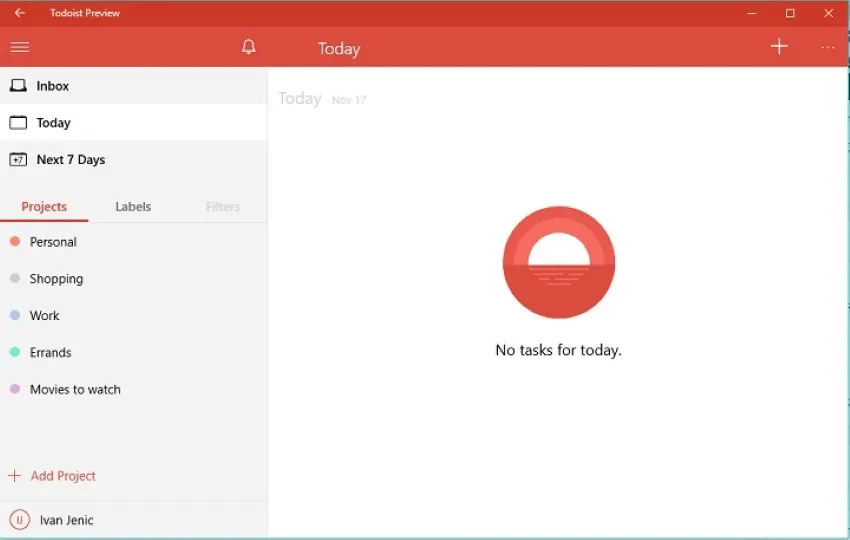 Notizen-App für Windows Todoist