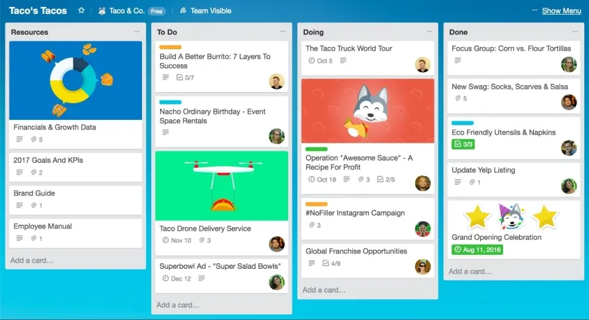 trello project management software