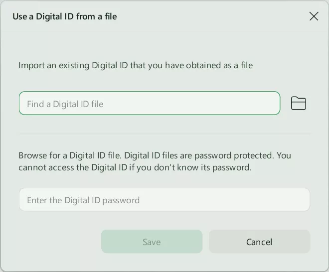 add location and password to create digital signature updf windows