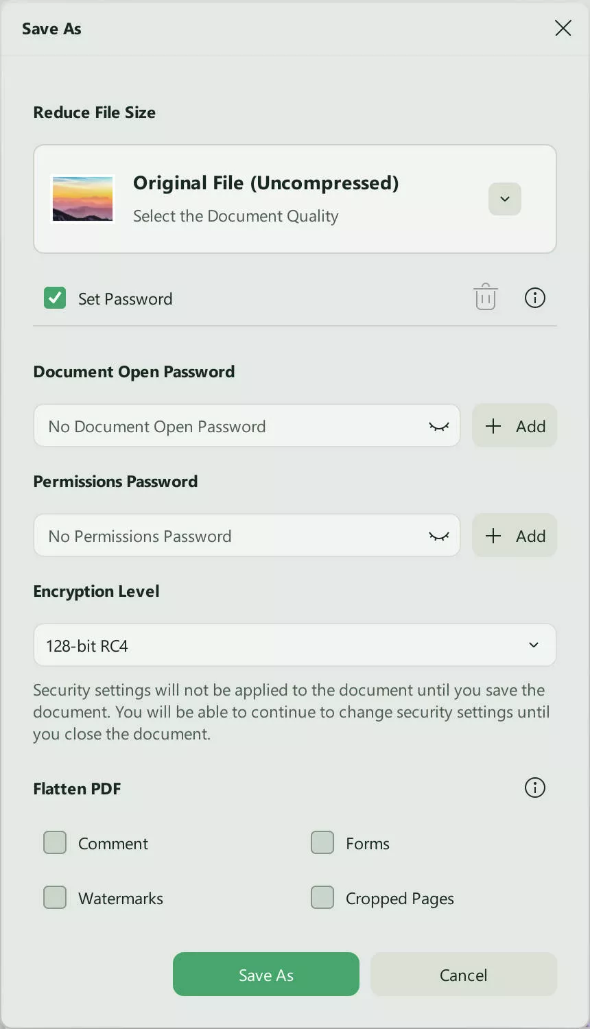 how to protect pdf from editing and printing