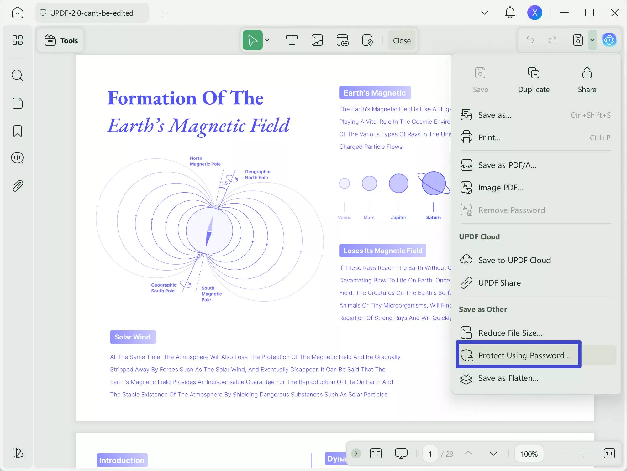 password protect pdf without acrobat with protect feature