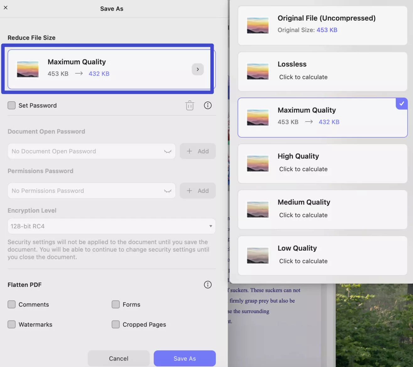 compress pdf mac select the document quality with UPDF to compress PDF on Mac
