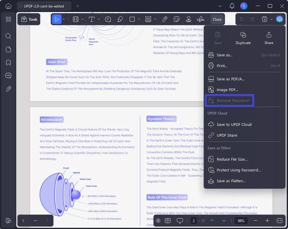 remove security to unlock pdf password