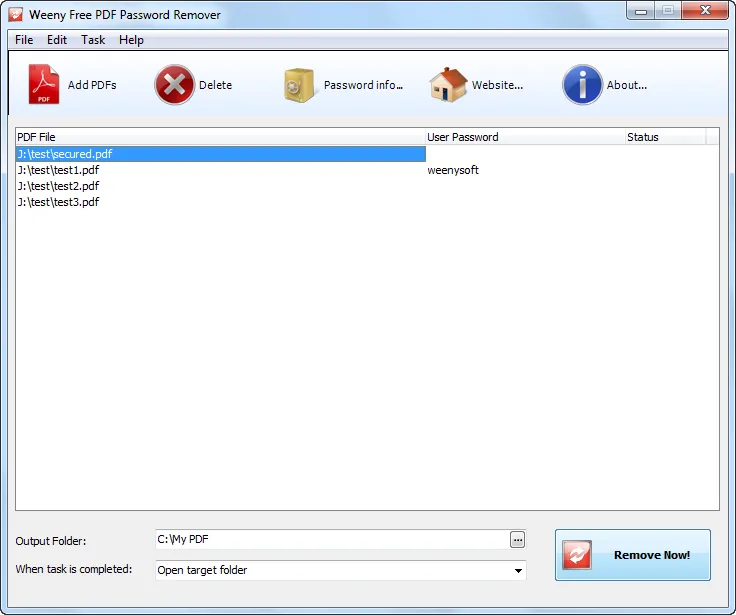 Weeny Free PDF Password Remover