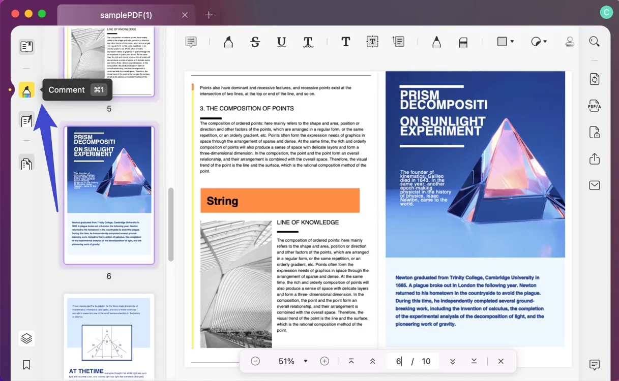 comentario opción dibujar en pdf