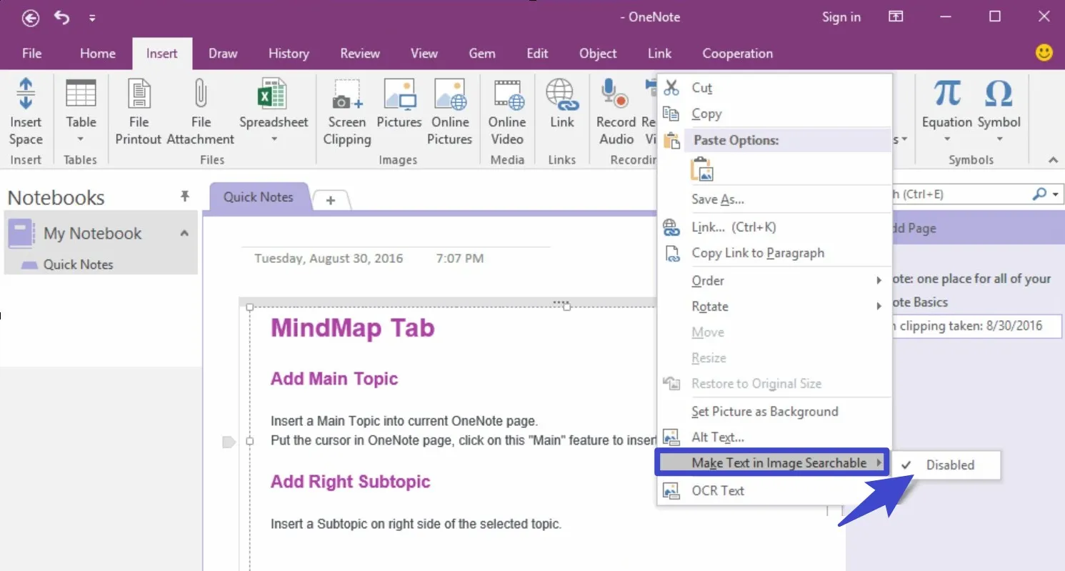 OneNote OCR - El mejor software OCR por defecto de Windows