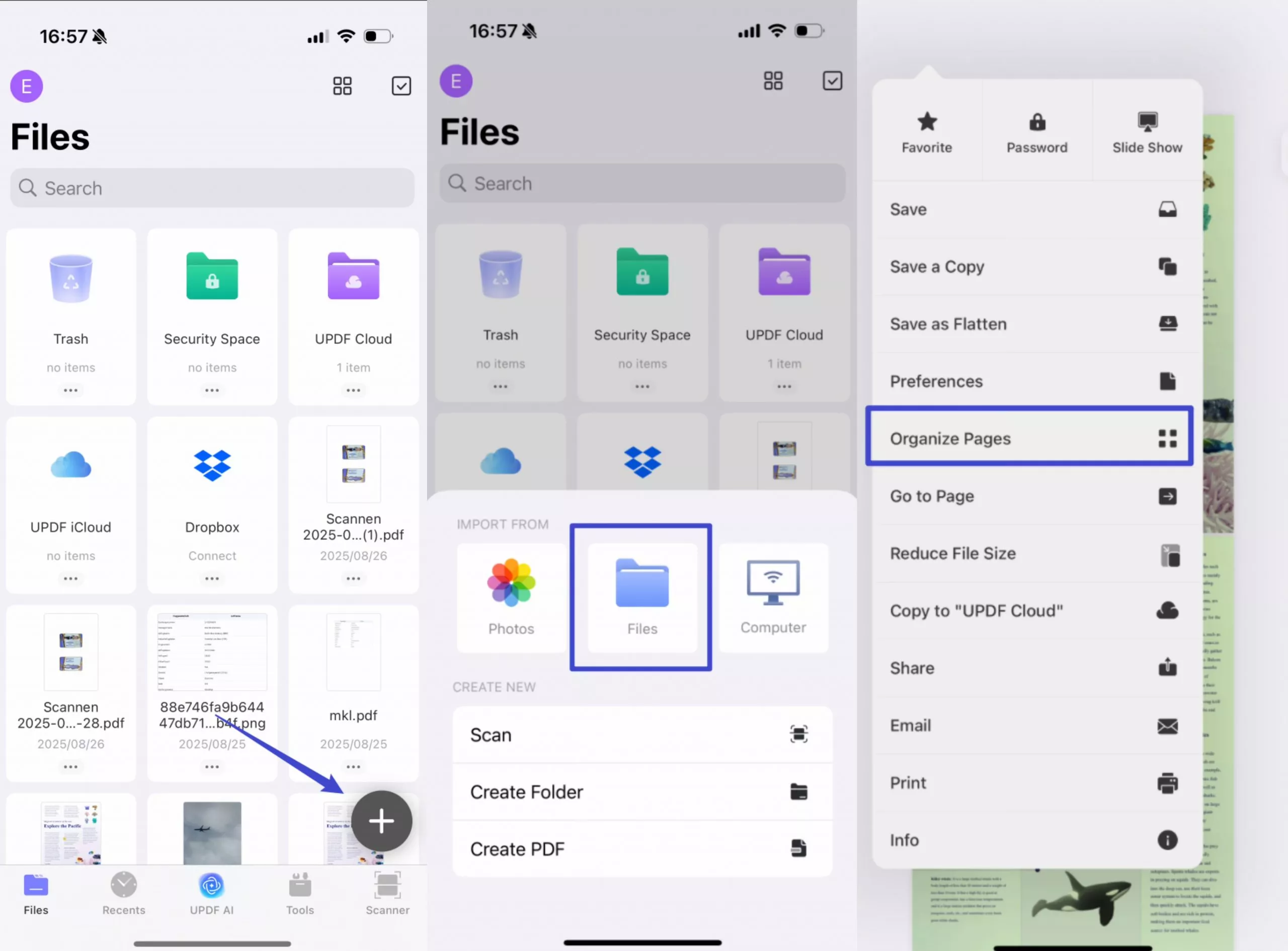 add pdf and organize ios