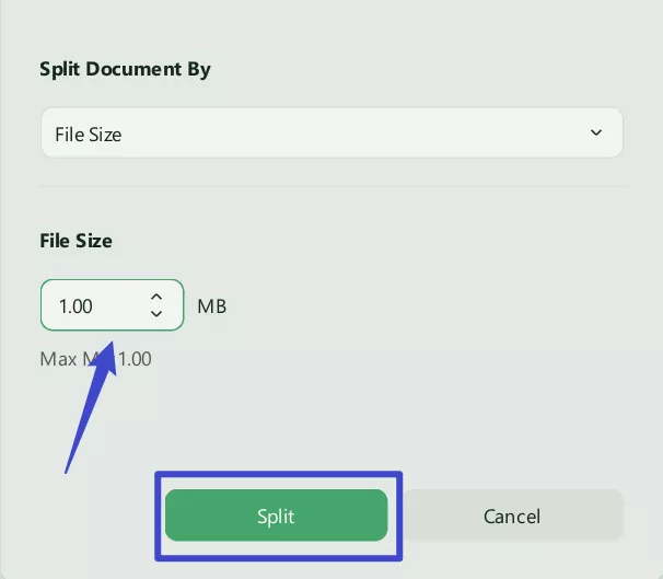 successfully split by size