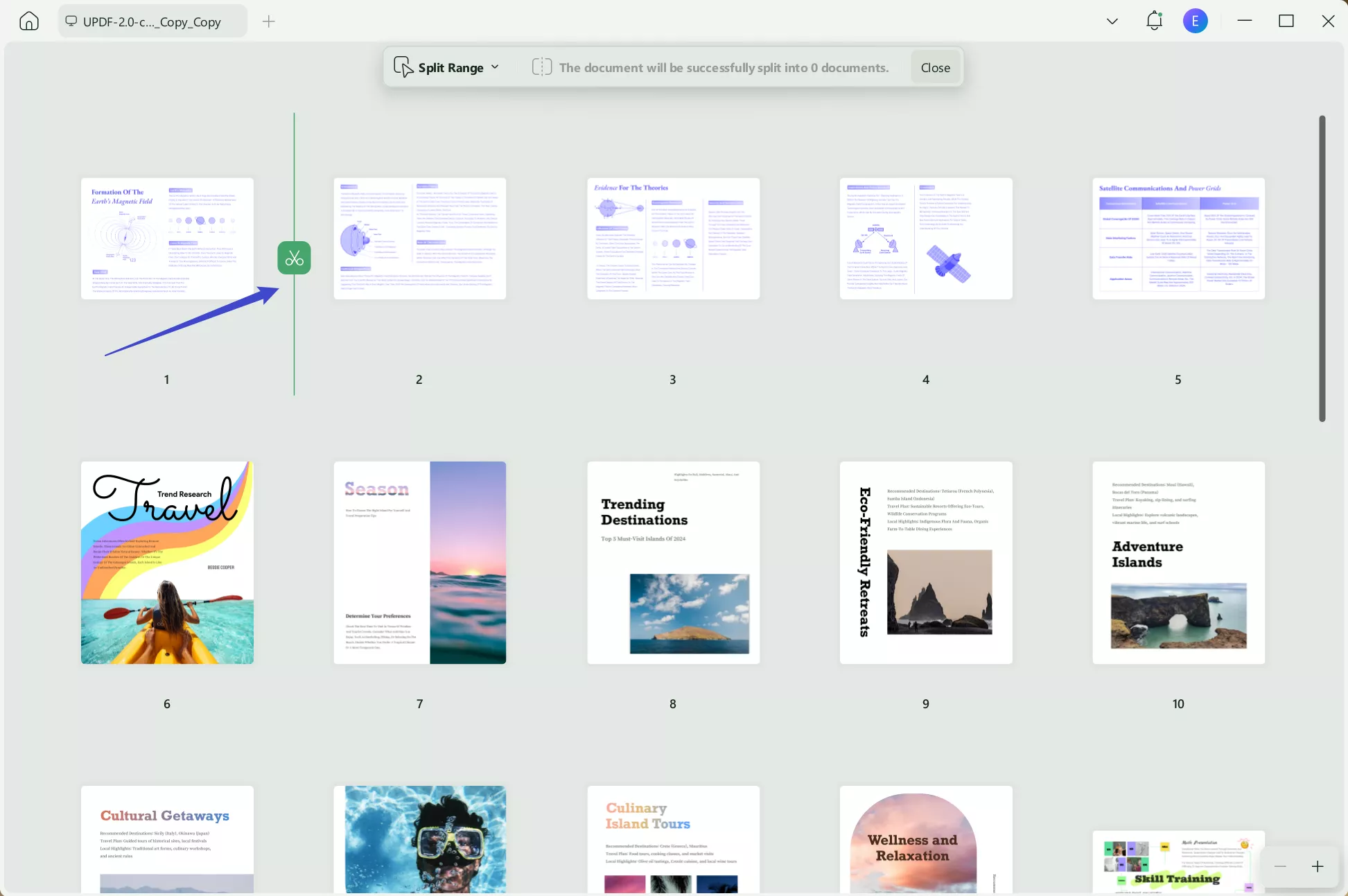 split by range updf`