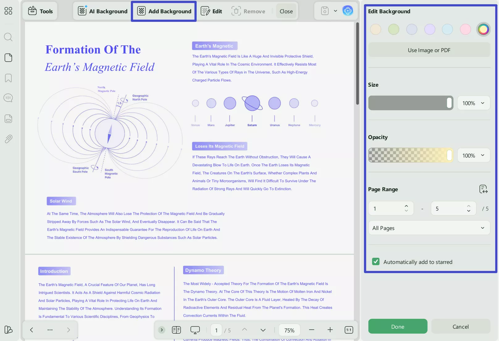 add background color