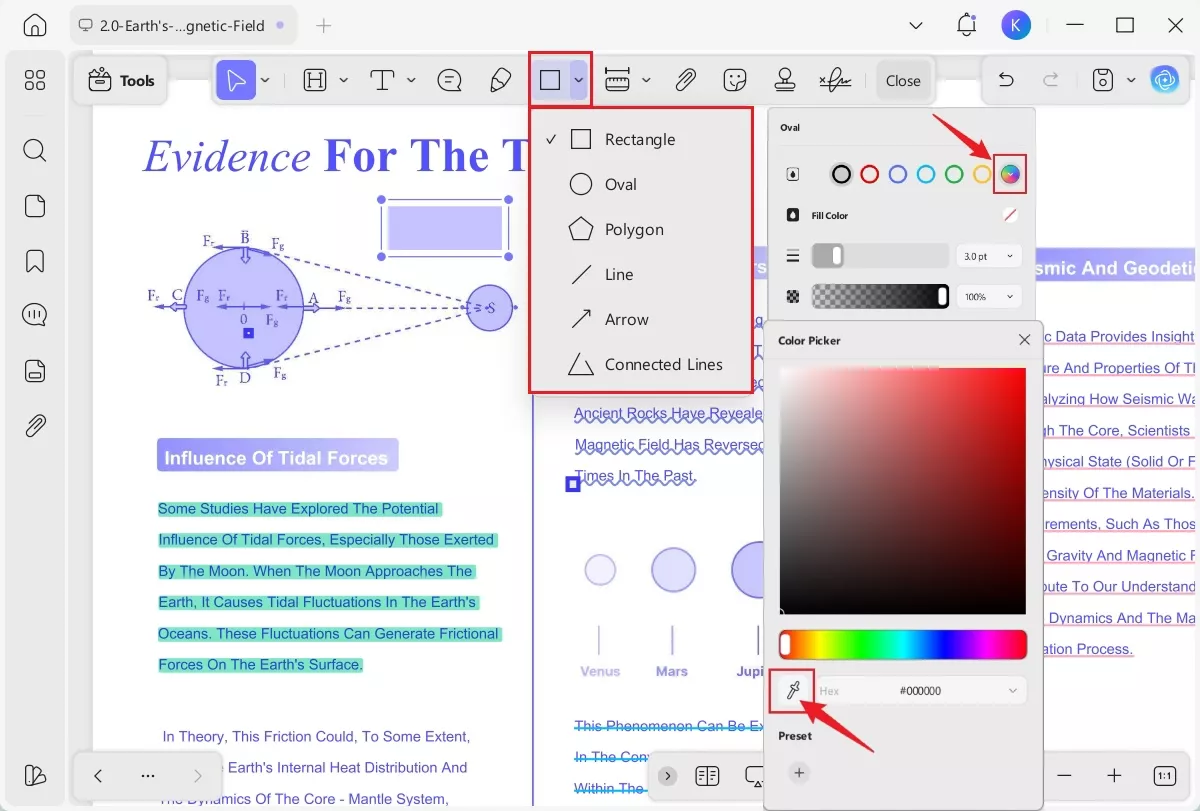 add shape updf desktop