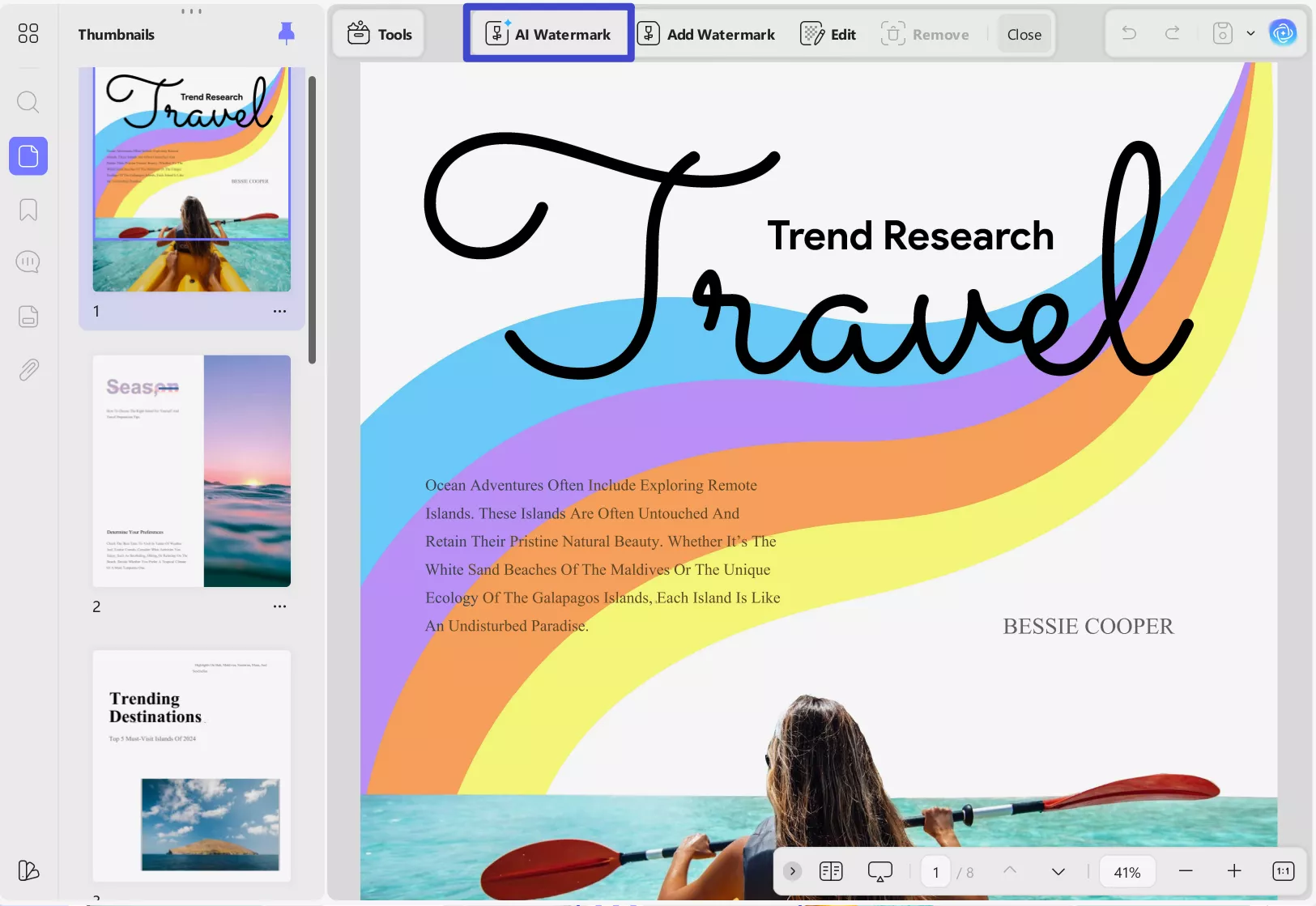 chooese ai generate watermark