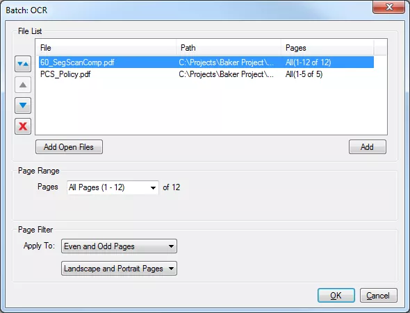 batch OCR with Bluebeam