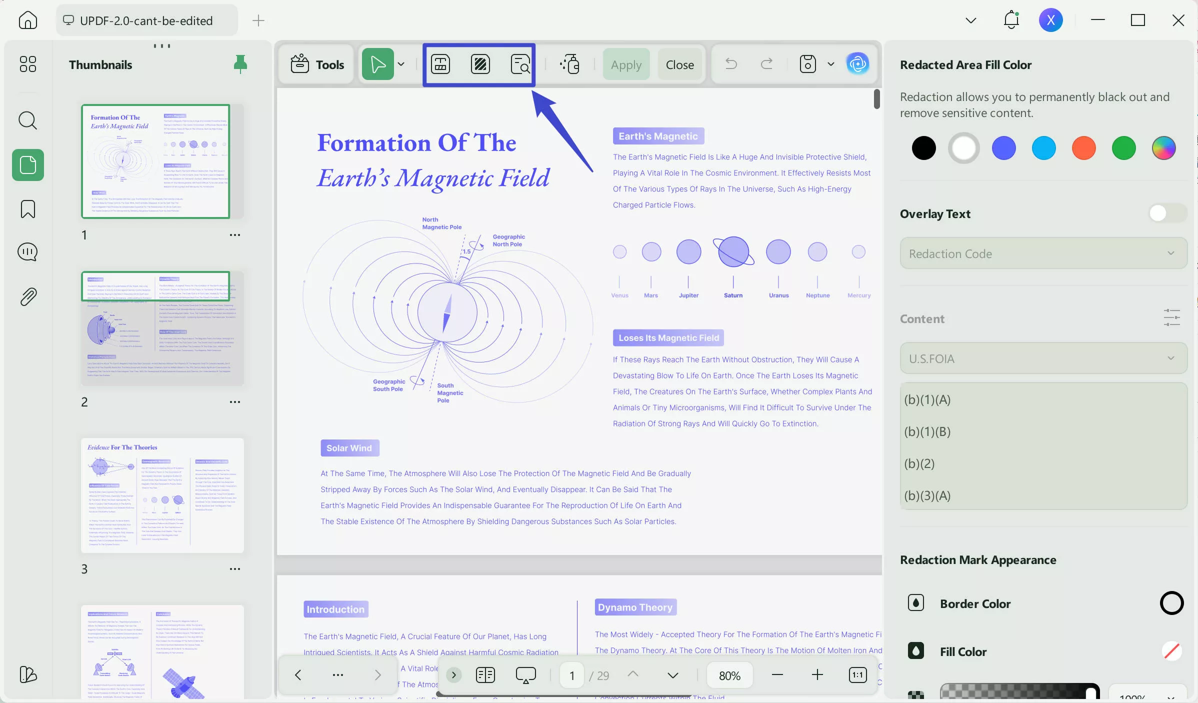 select redact method