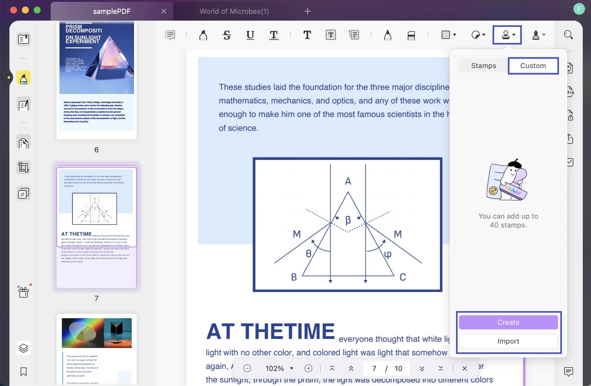 add stamp to pdf mac updf