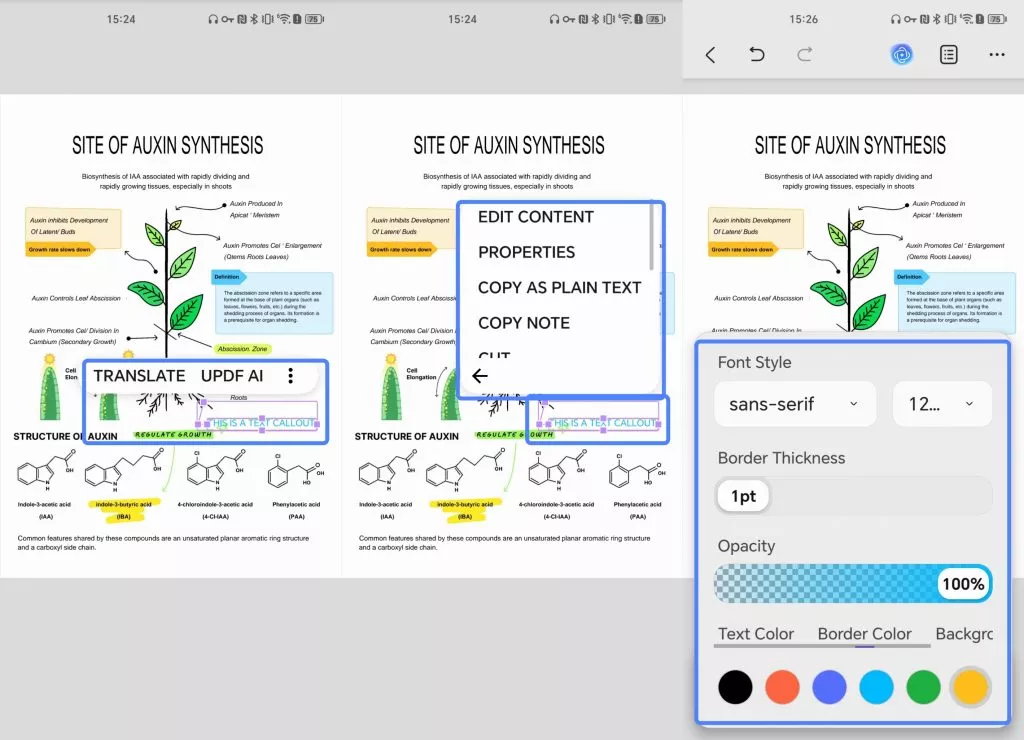 edit the text callout
