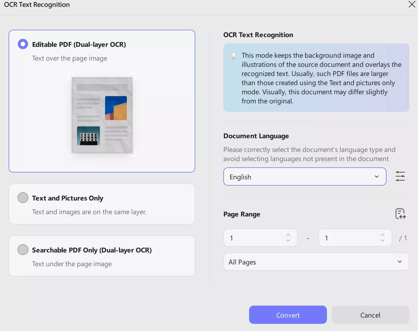 select the ocr tool in updf on windows