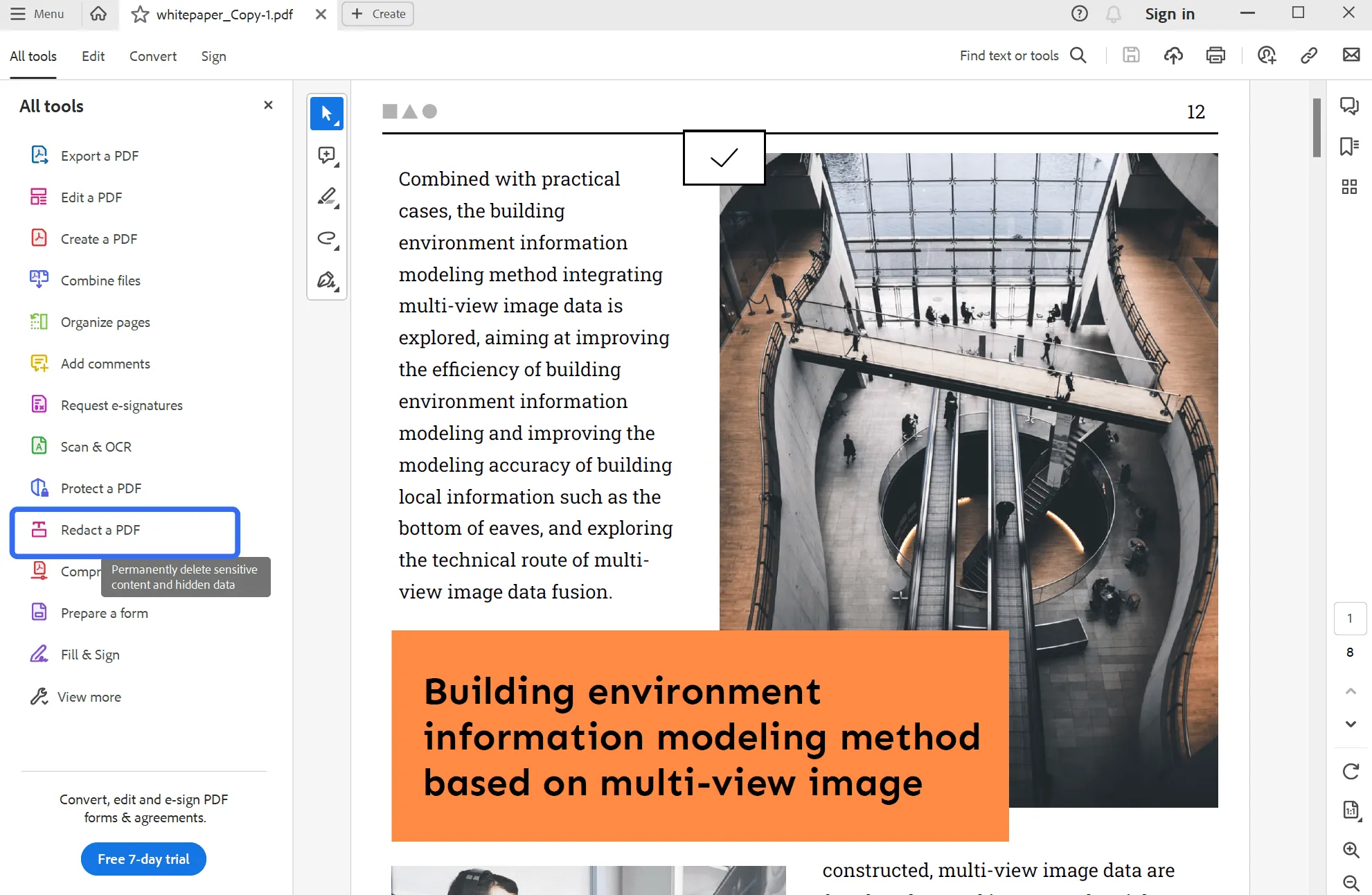 adobe acrobatでPDFのテキストに墨消しをする