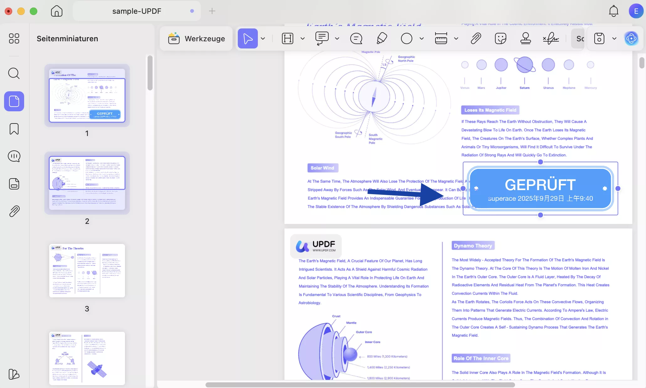 Bearbeiten und Hinzufügen von Stempeln zu pdf
