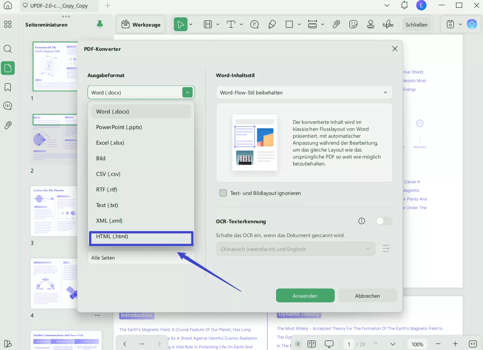pdf in html umwandeln